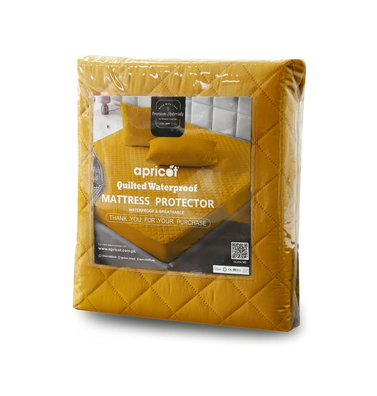 Quilted Waterproof Mattress Protector-Mustard - Image 16