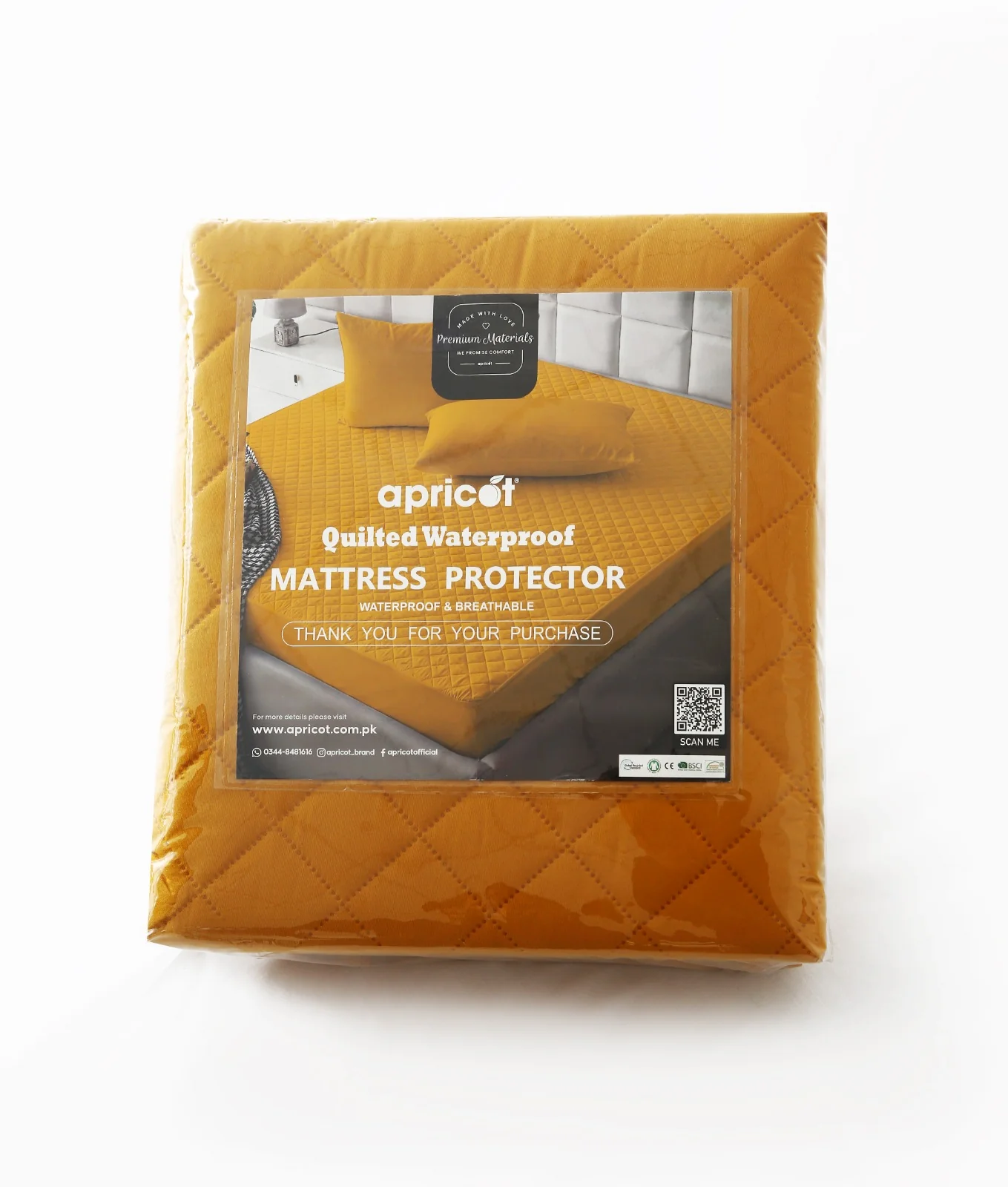 Quilted Waterproof Mattress Protector-Mustard - Image 17