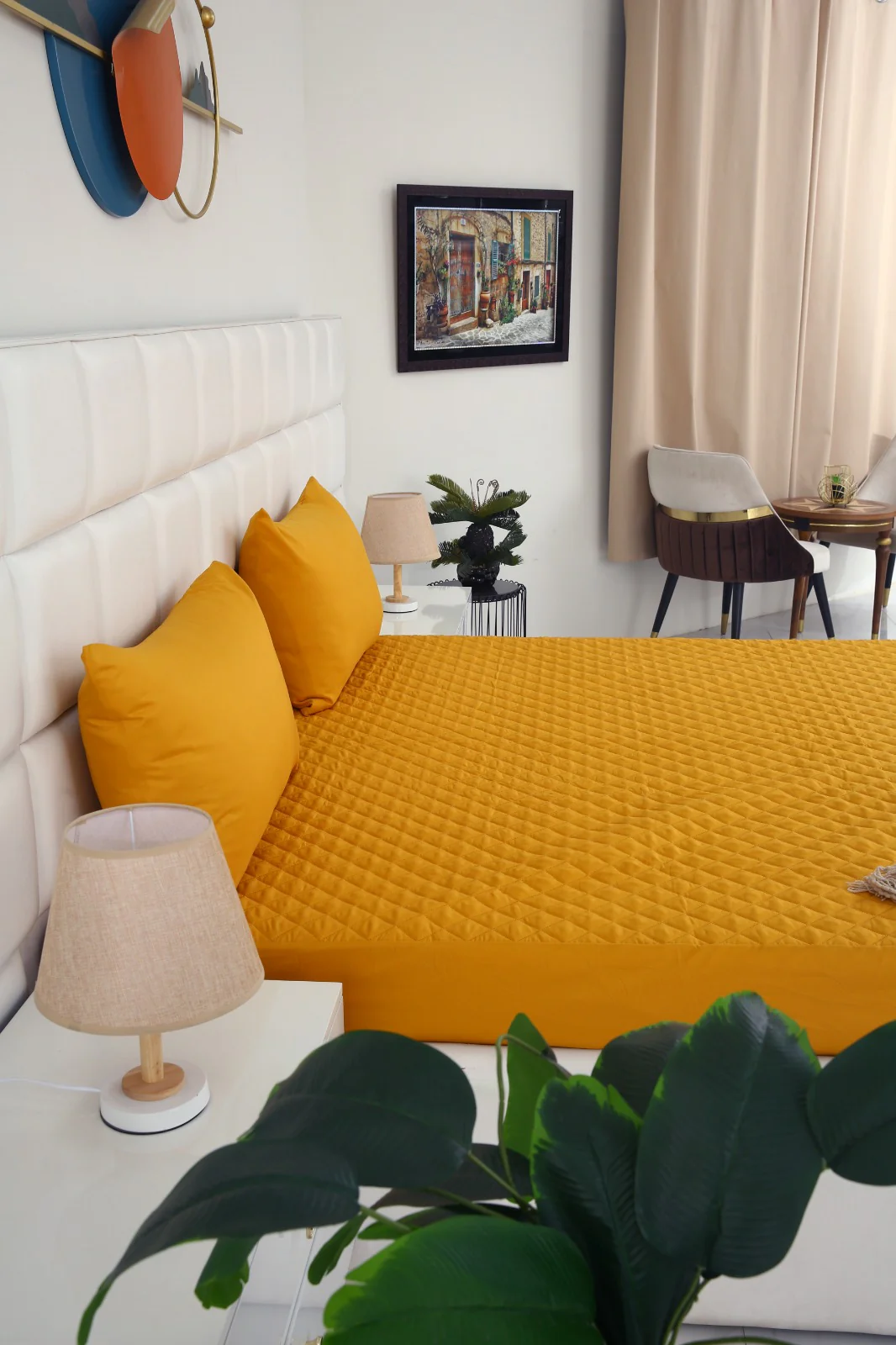 Quilted Waterproof Mattress Protector-Mustard - Image 4
