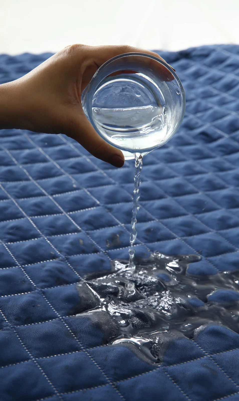 Quilted Waterproof Mattress Protector-Navy Blue - Image 5