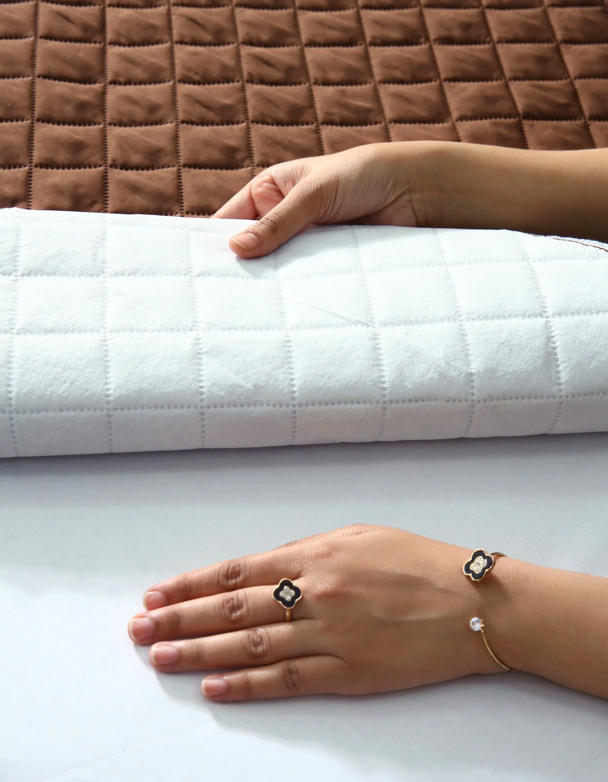 Quilted Waterproof Mattress Protector-Brown - Image 10