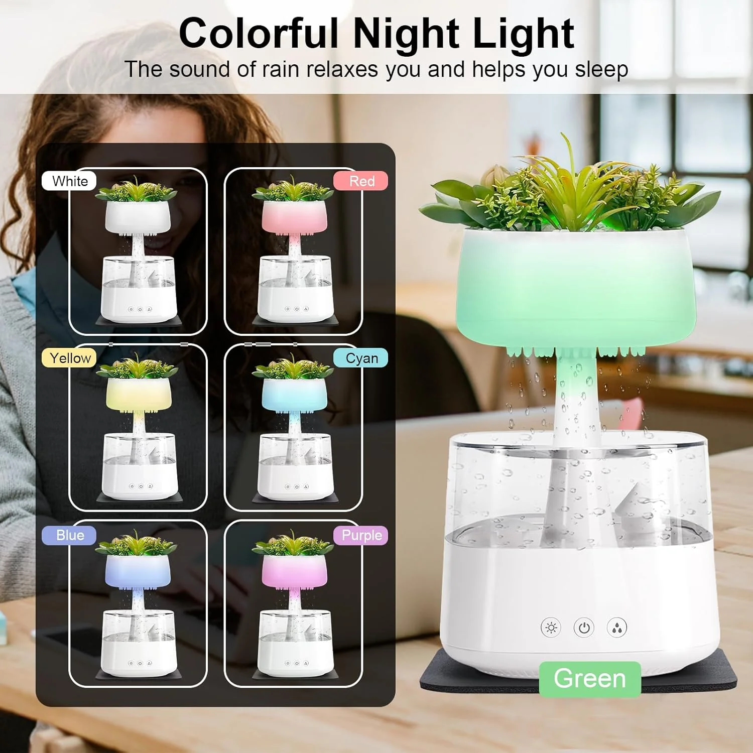 Rain Humidifier With 7 Colors Light-SA2411-61 - Image 10