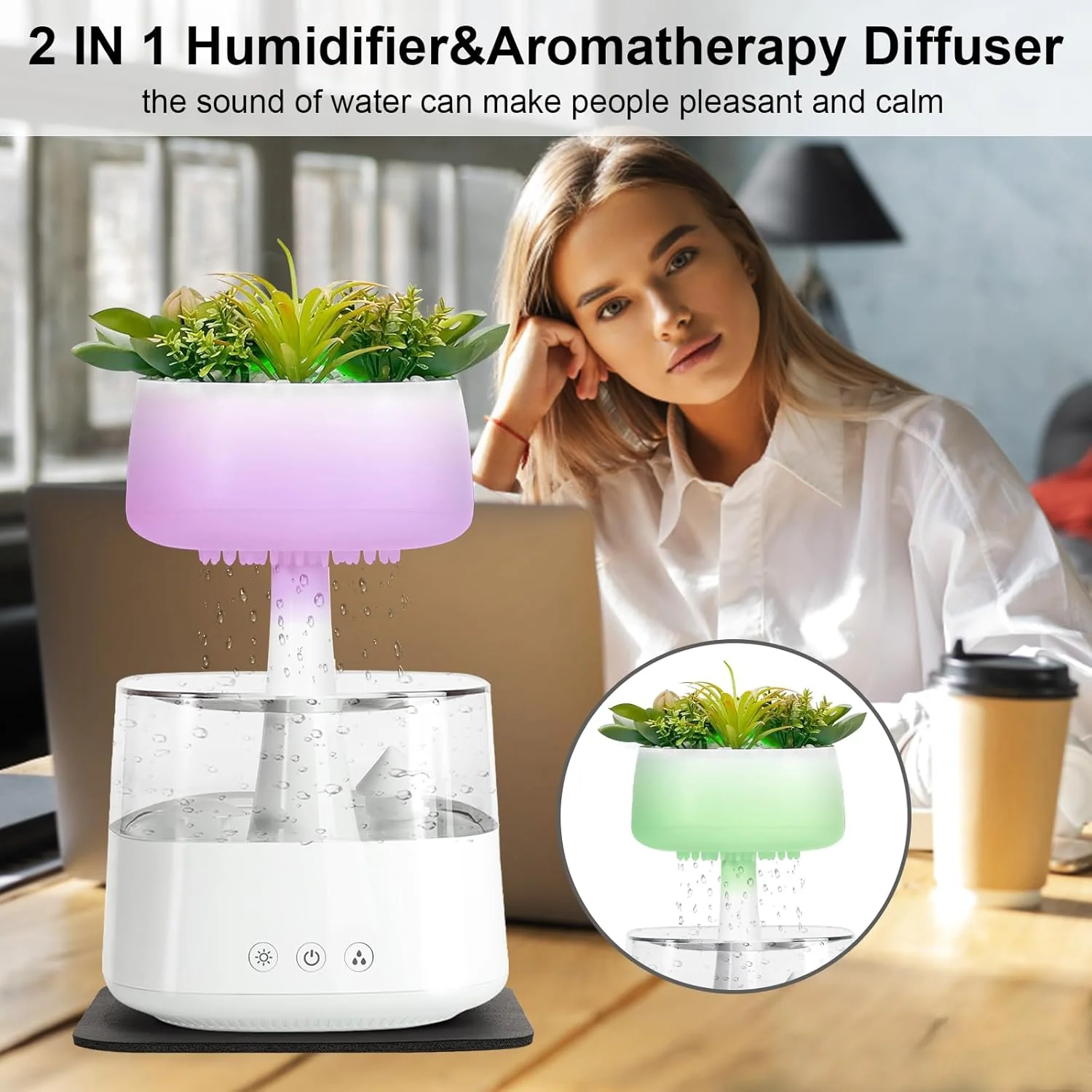 Rain Humidifier With 7 Colors Light-SA2411-61 - Image 8