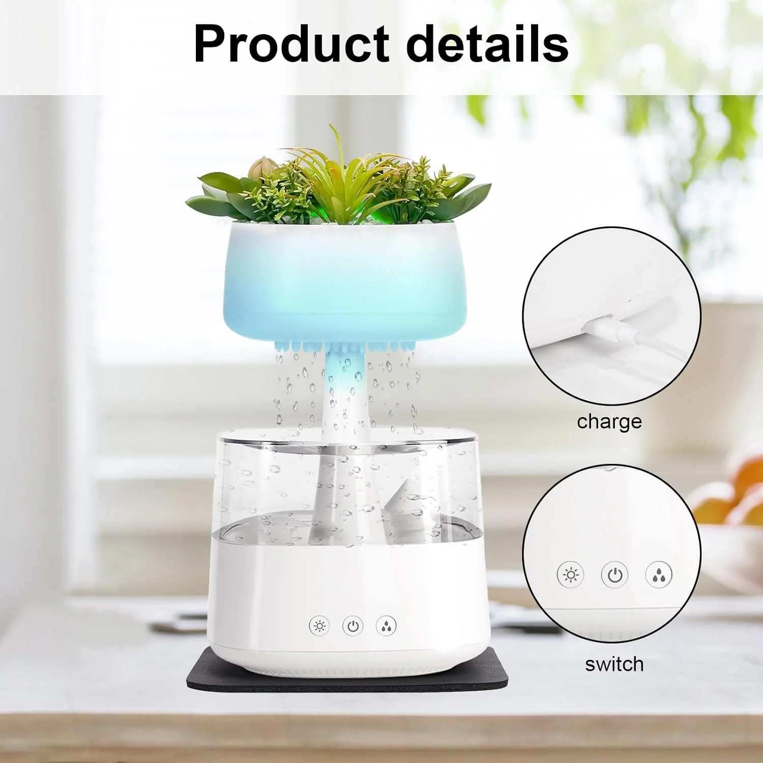 Rain Humidifier With 7 Colors Light-SA2411-61 - Image 9