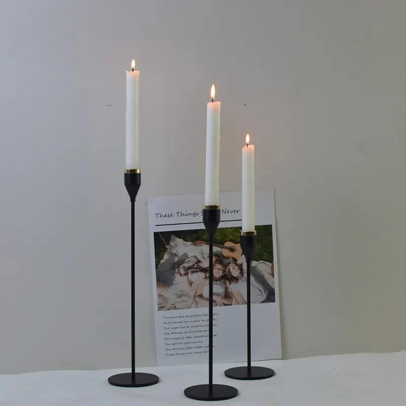 Set of 3 Metal Candle Holder-Black Cups(2102) - Image 4