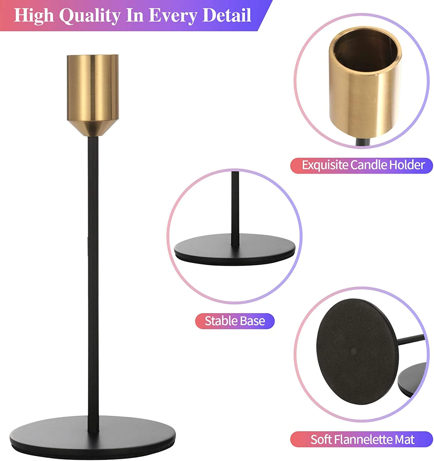 Set of 3 Metal Candle Holder-Golden Cups(2102) - Image 4