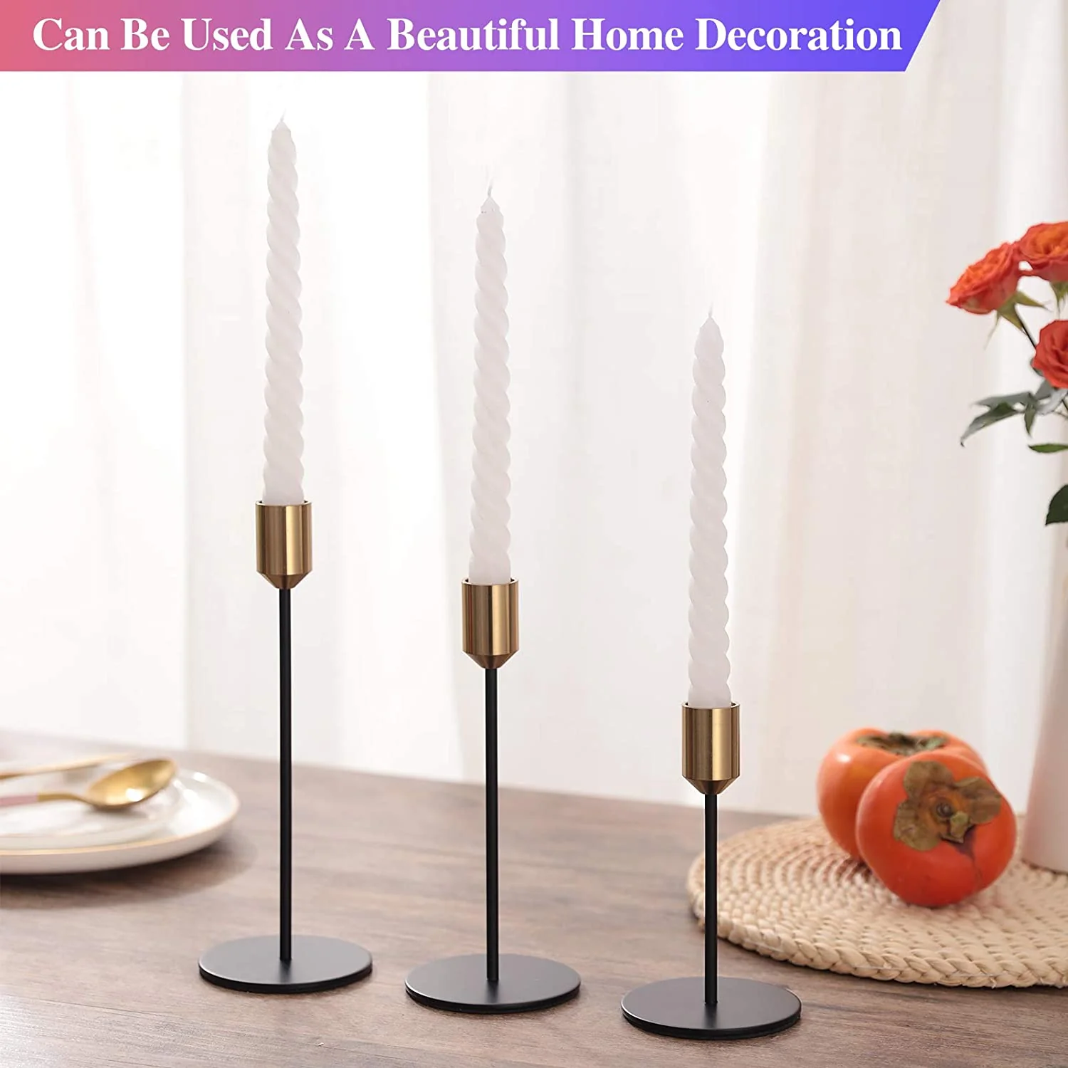 Set of 3 Metal Candle Holder-Golden Cups(2102) - Image 5