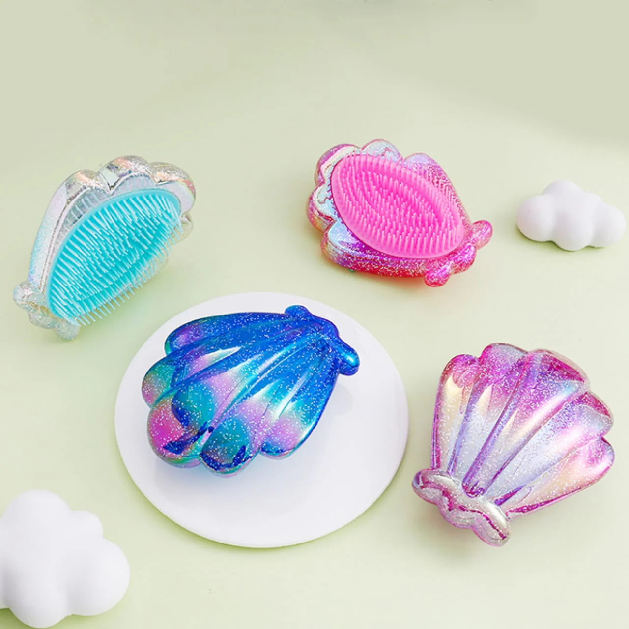 Shiny Shell Hair Brush-Mermaid Shell - Image 16
