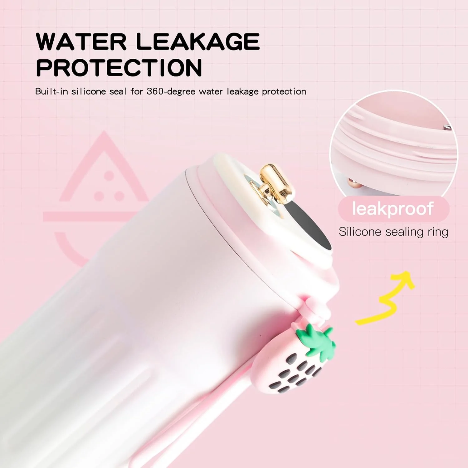 Smart Coffee Thermos With Temperature Display (SA2510-154)Pink - Image 3