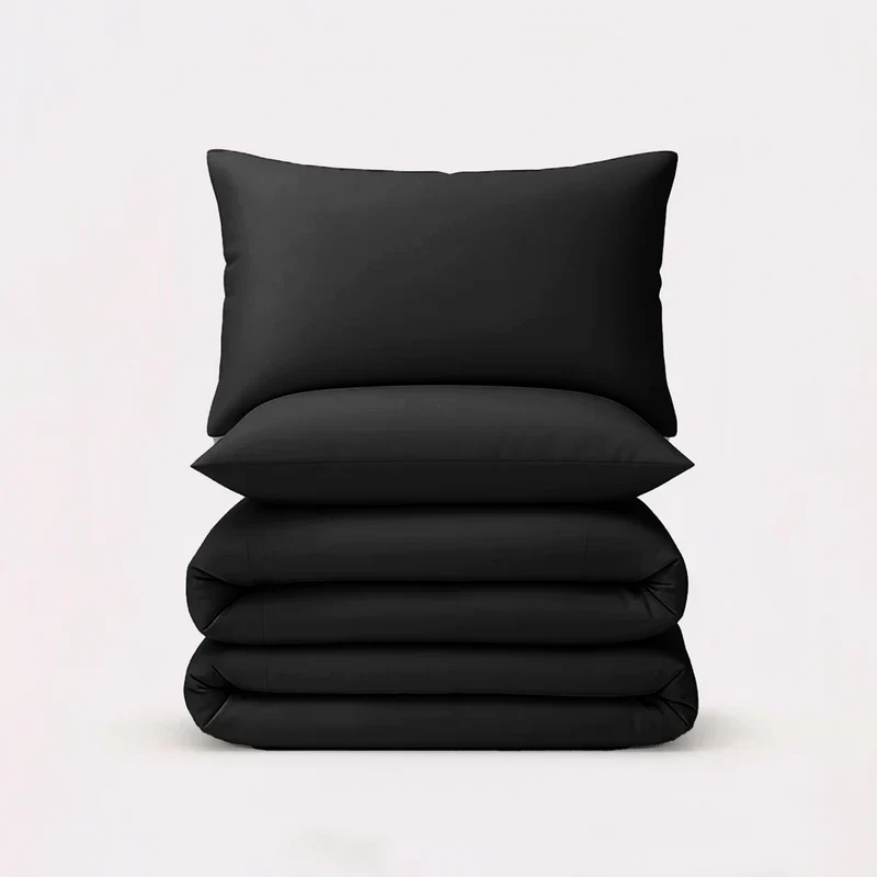 Solid Duvet Cover-Black