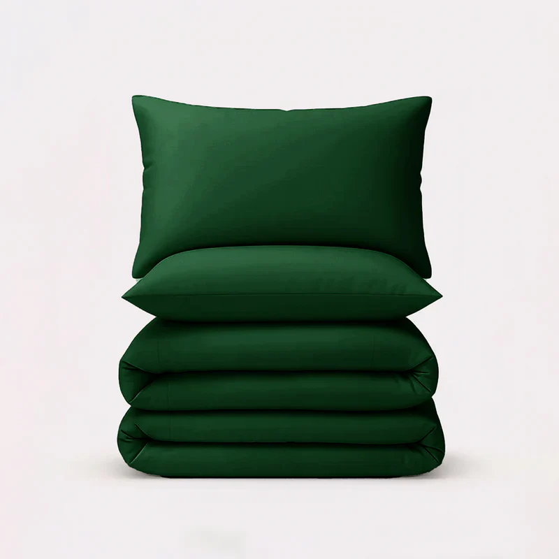 Solid Duvet Cover-Emerald Green - Image 2