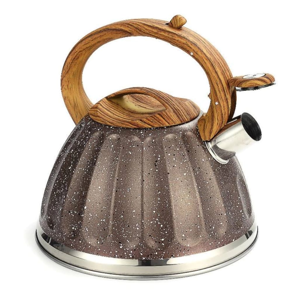 Stainless Steel One Touch Button Whistle Teapot with Anti Scalding Handle - Image 4