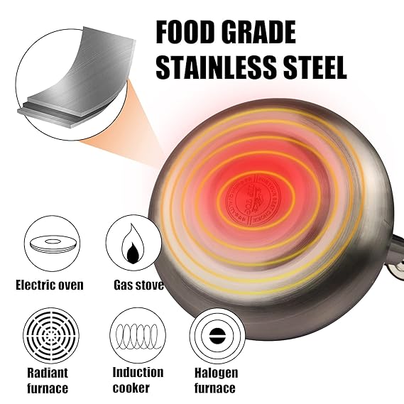 Stainless Steel One Touch Button Whistle Teapot with Anti Scalding Handle-Grey Texture - Image 4