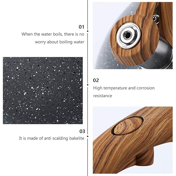 Stainless Steel One Touch Button Whistle Teapot with Anti Scalding Handle-Grey Texture - Image 8