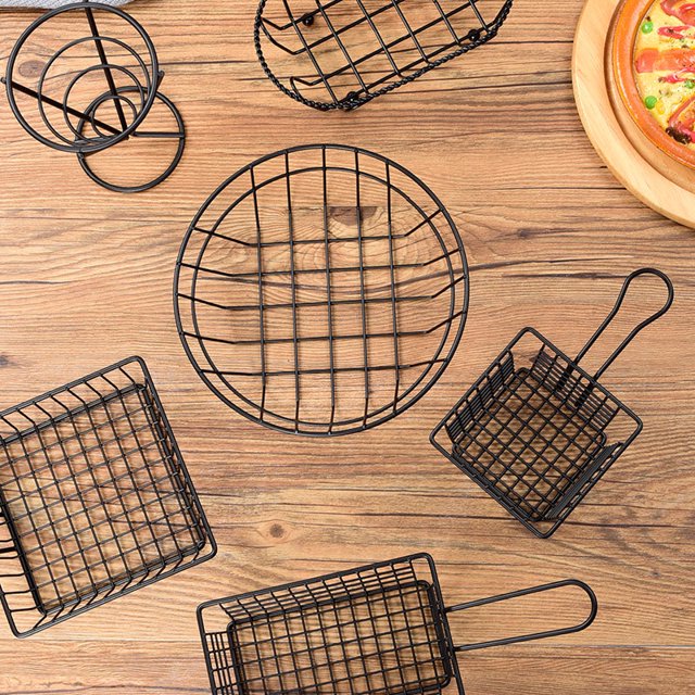 Stainless Steel Square Snack 5648Basket-Black