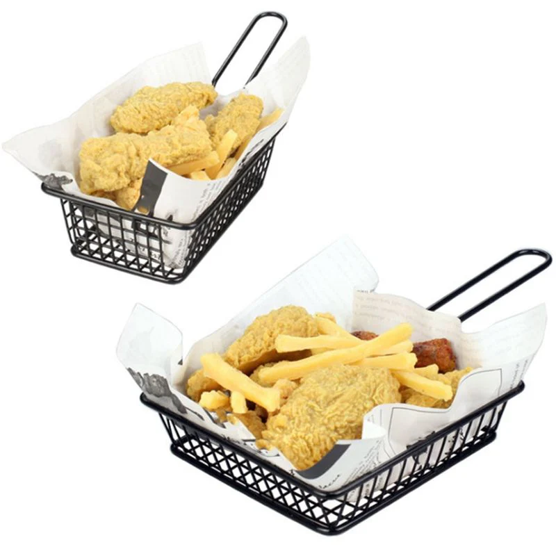 Stainless Steel Square Snack 5648Basket-Black - Image 15