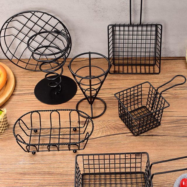 Stainless Steel Square Snack 5648Basket-Black - Image 4
