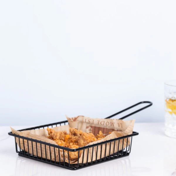 Stainless Steel Square Snack 5648Basket-Black - Image 6
