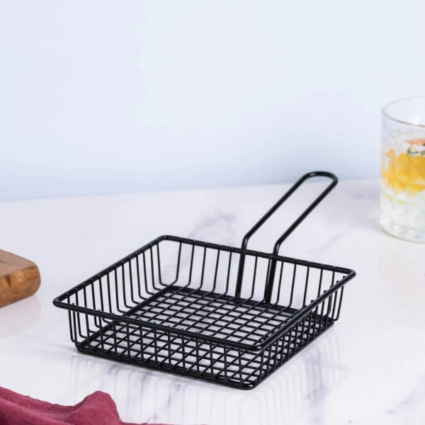 Stainless Steel Square Snack 5648Basket-Black - Image 7
