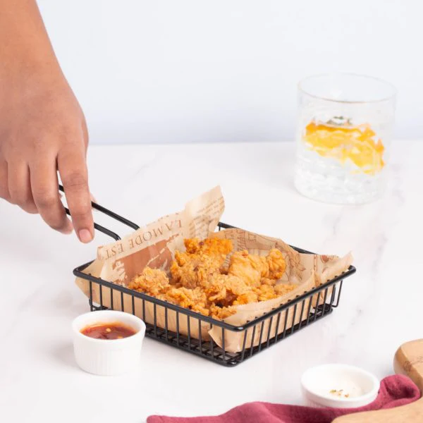 Stainless Steel Square Snack 5648Basket-Black - Image 8
