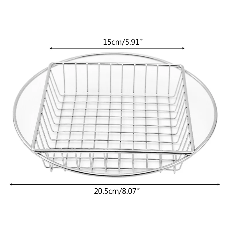 Stainless Steel Top Square Top Round Snack 5650Basket-Black - Image 7
