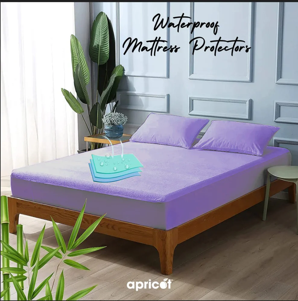 Terry Waterproof Mattress Protector-Purple