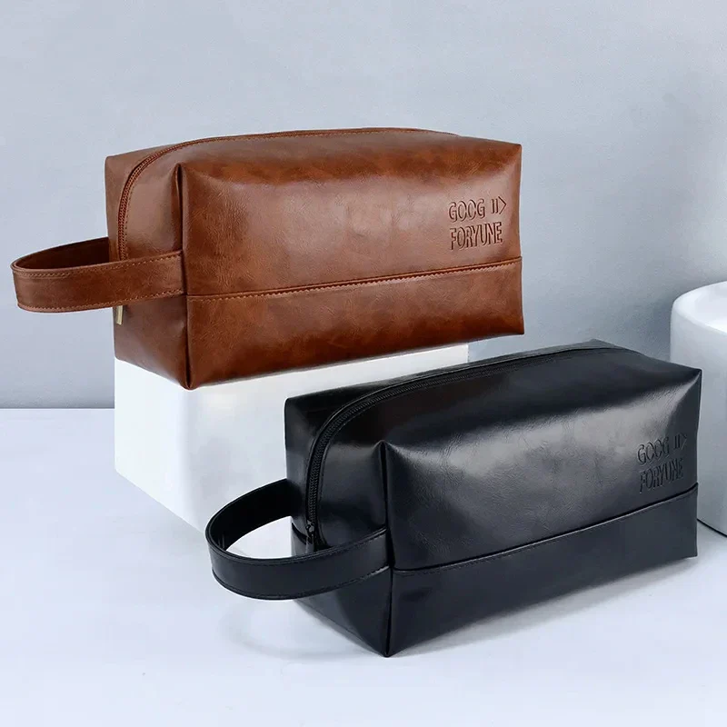Vintage Luxury Men Toiletry Bag Travel Kit-Brown - Image 3