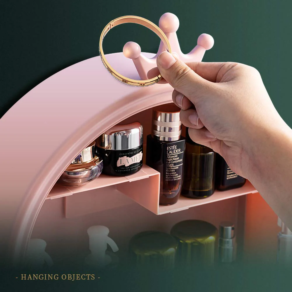 Wall Mounted Makeup Organizer-Pink - Image 4