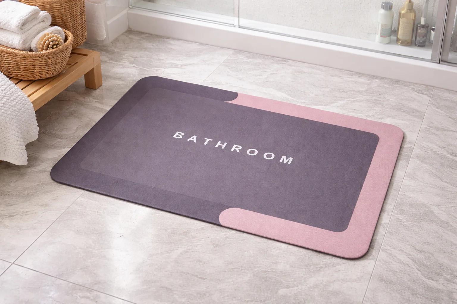 Water Absorbent Anti slip Bath mat(SA-2553-16)RED - Image 2