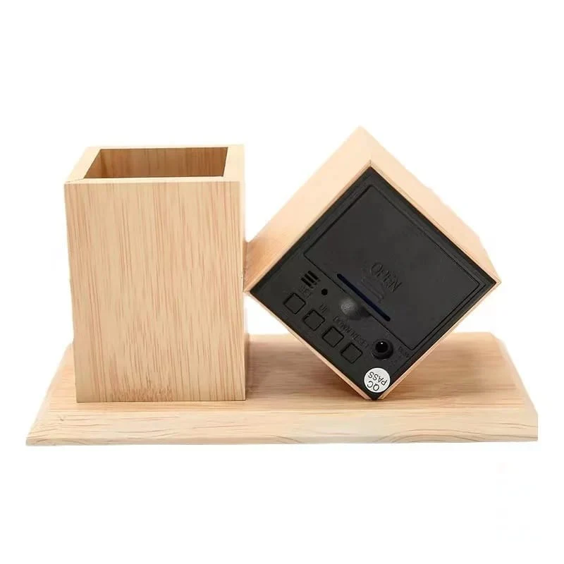 Wood Style Digital Clock with Holder(SA2405-229)-Beige(Red LED) - Image 9