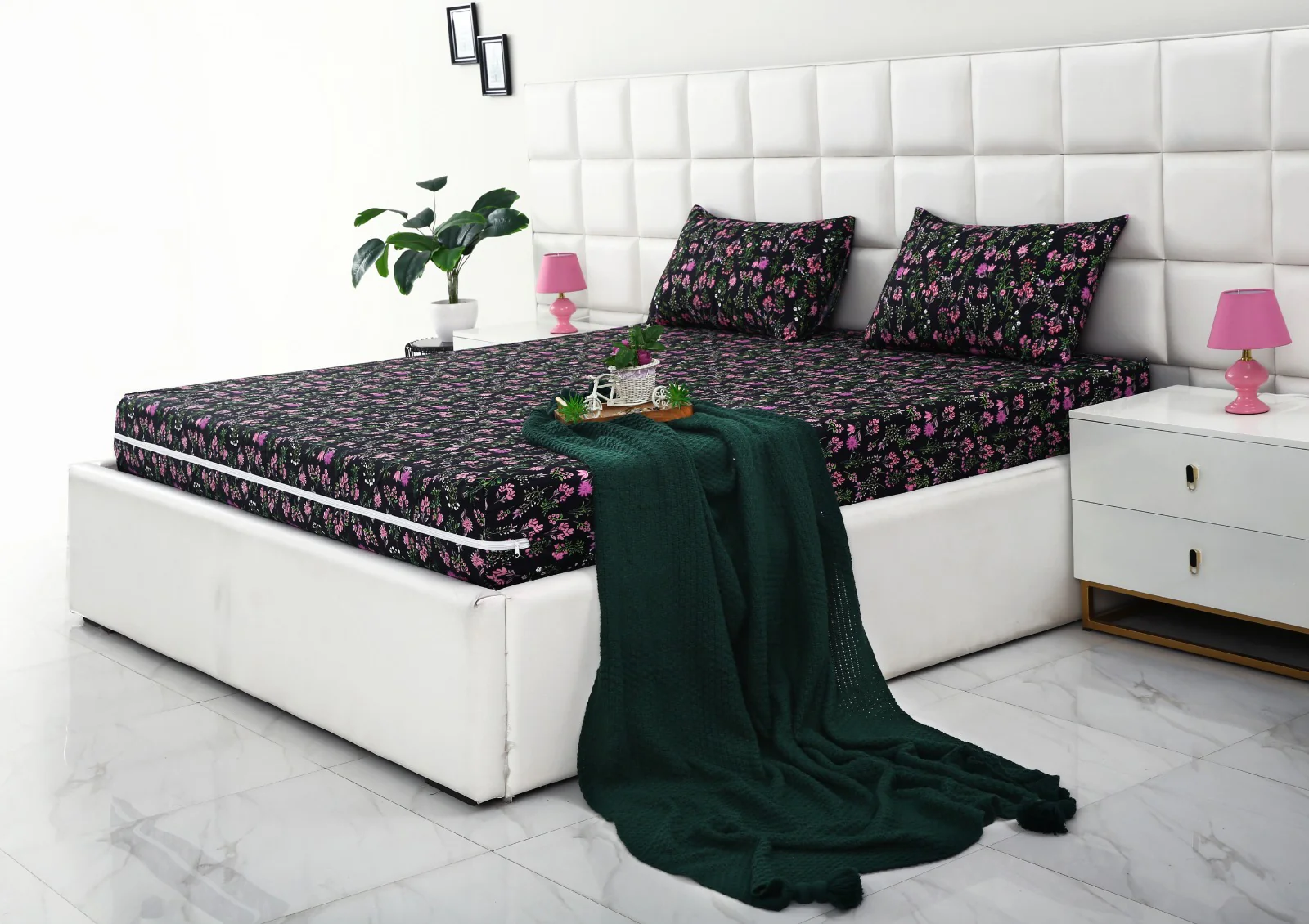 Zipper Mattress Cover Printed-Black Lilly - Image 5