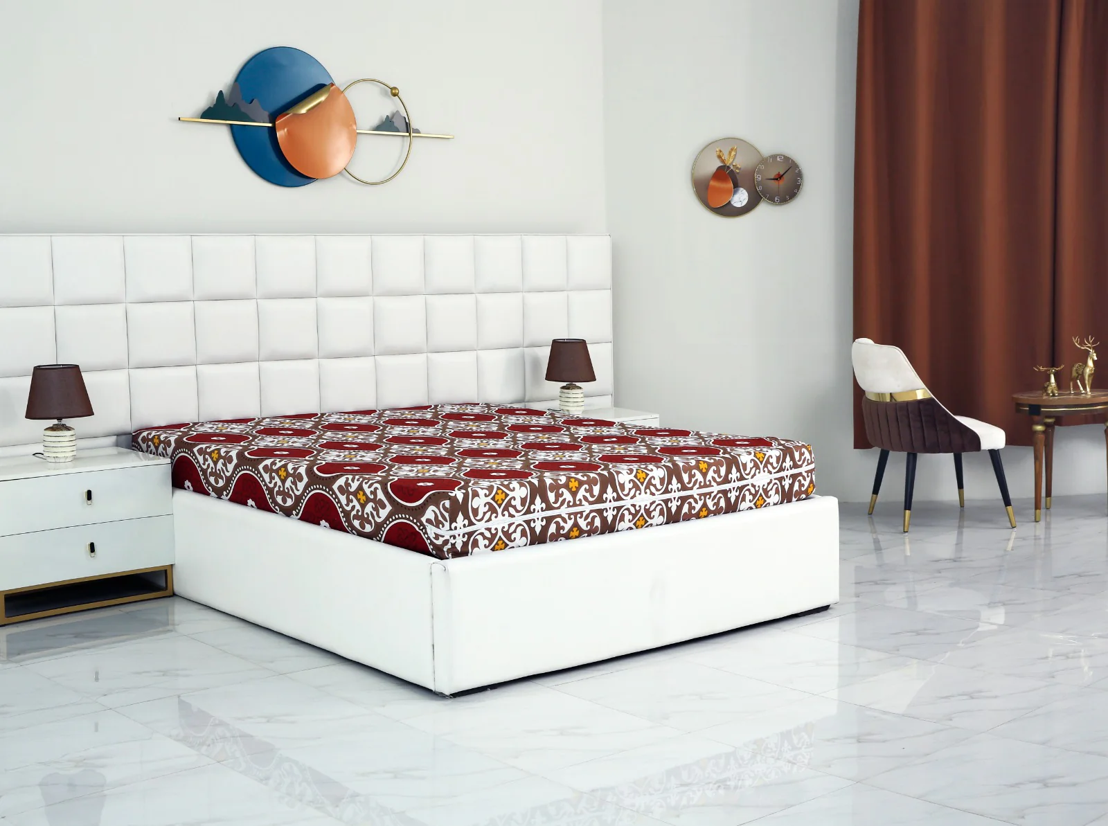Zipper Mattress Cover Printed-Brown Crown - Image 4