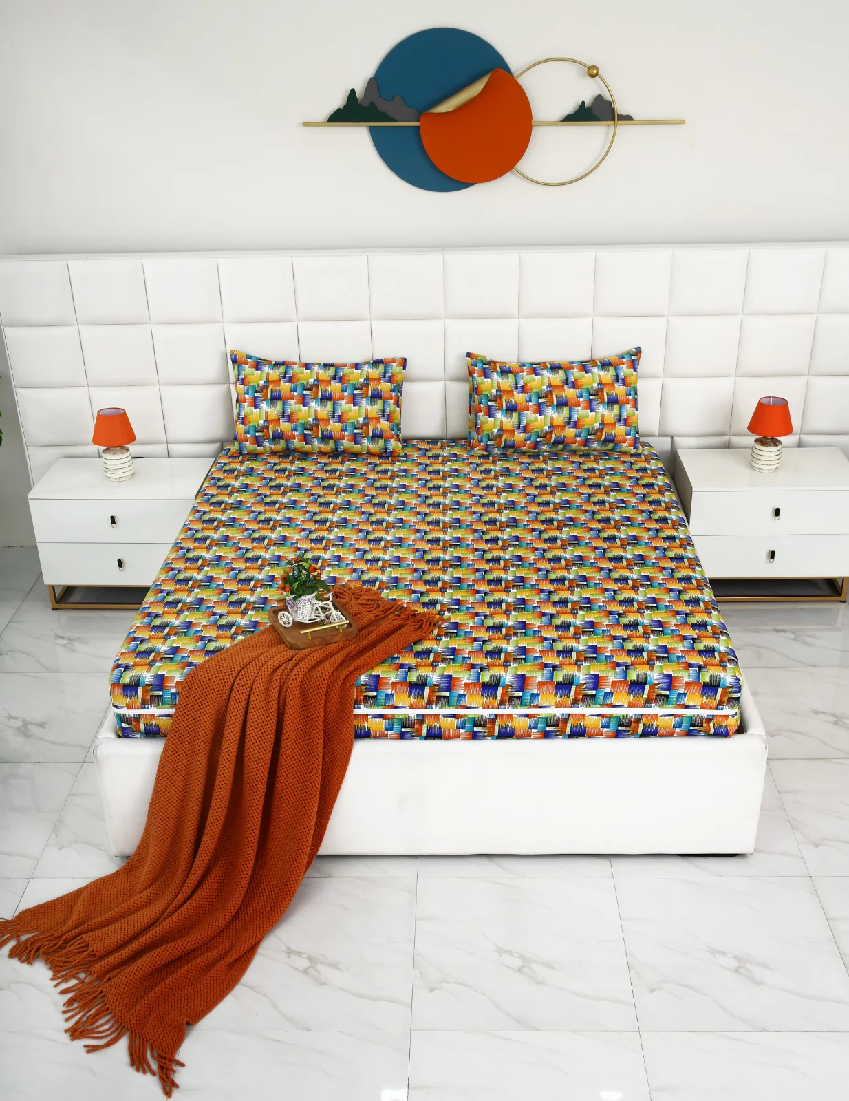 Zipper Mattress Cover Printed-Coral Rush - Image 4