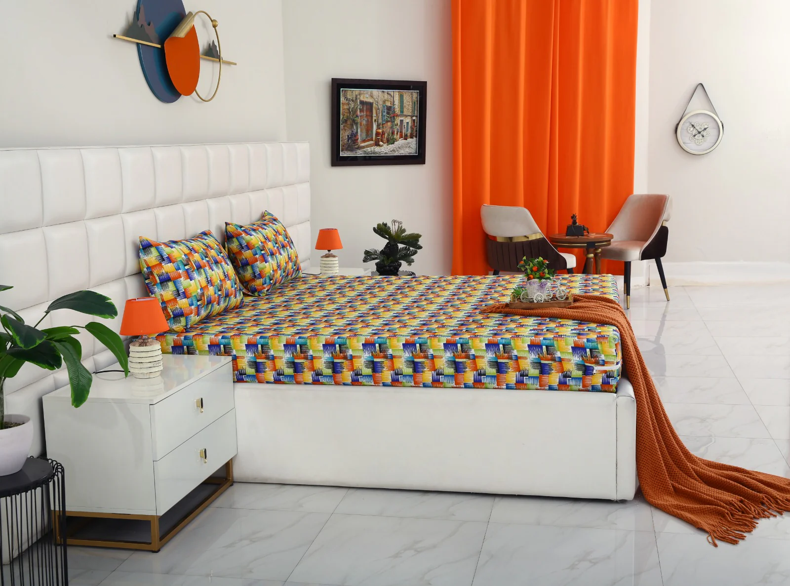 Zipper Mattress Cover Printed-Coral Rush - Image 6