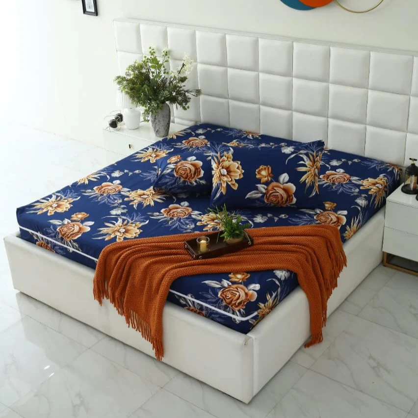Zipper Mattress Cover Printed-Ethnic Flowers