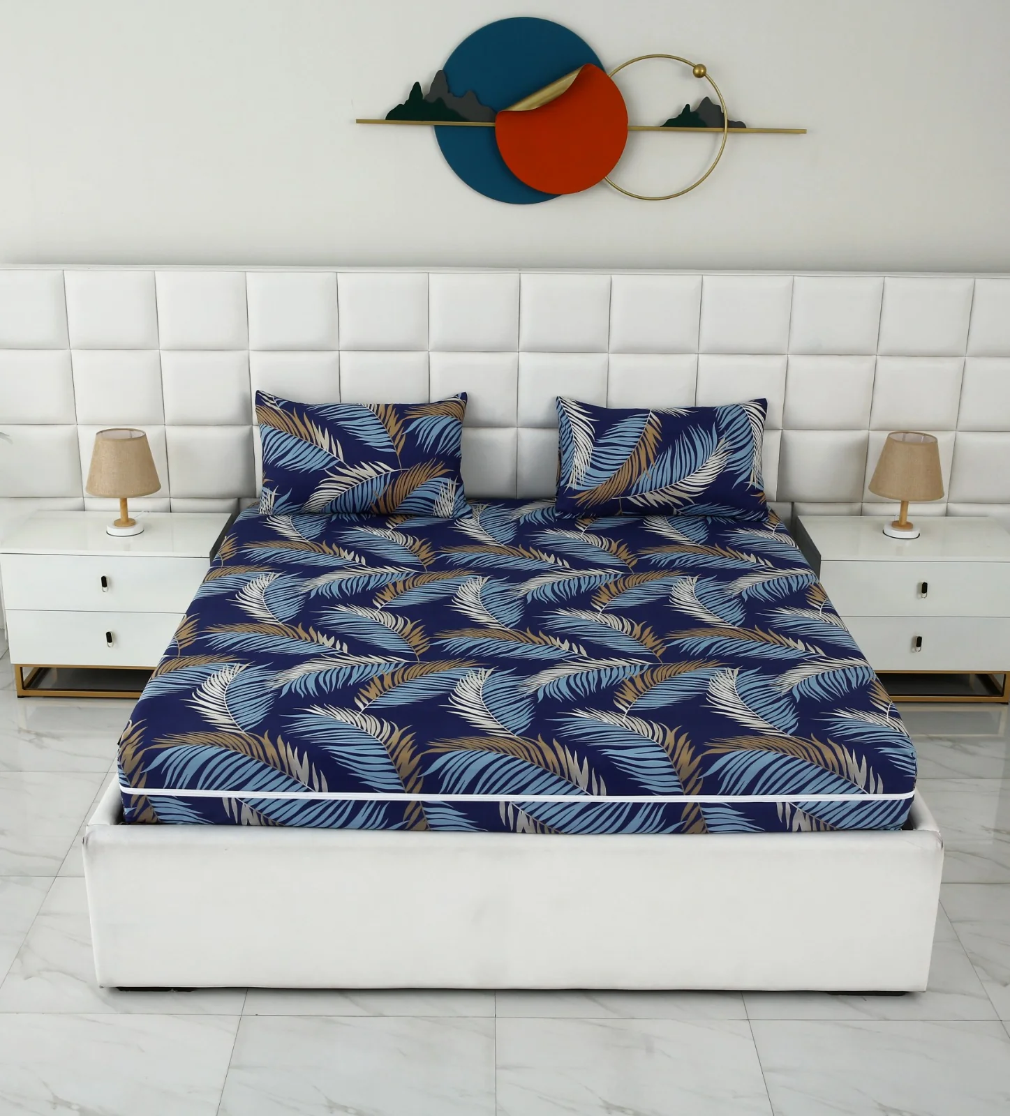 Zipper Mattress Cover Printed-Feathers - Image 5