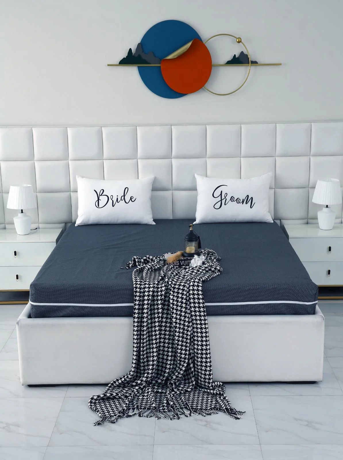 Zipper Mattress Cover Printed-Grey Texture - Image 6