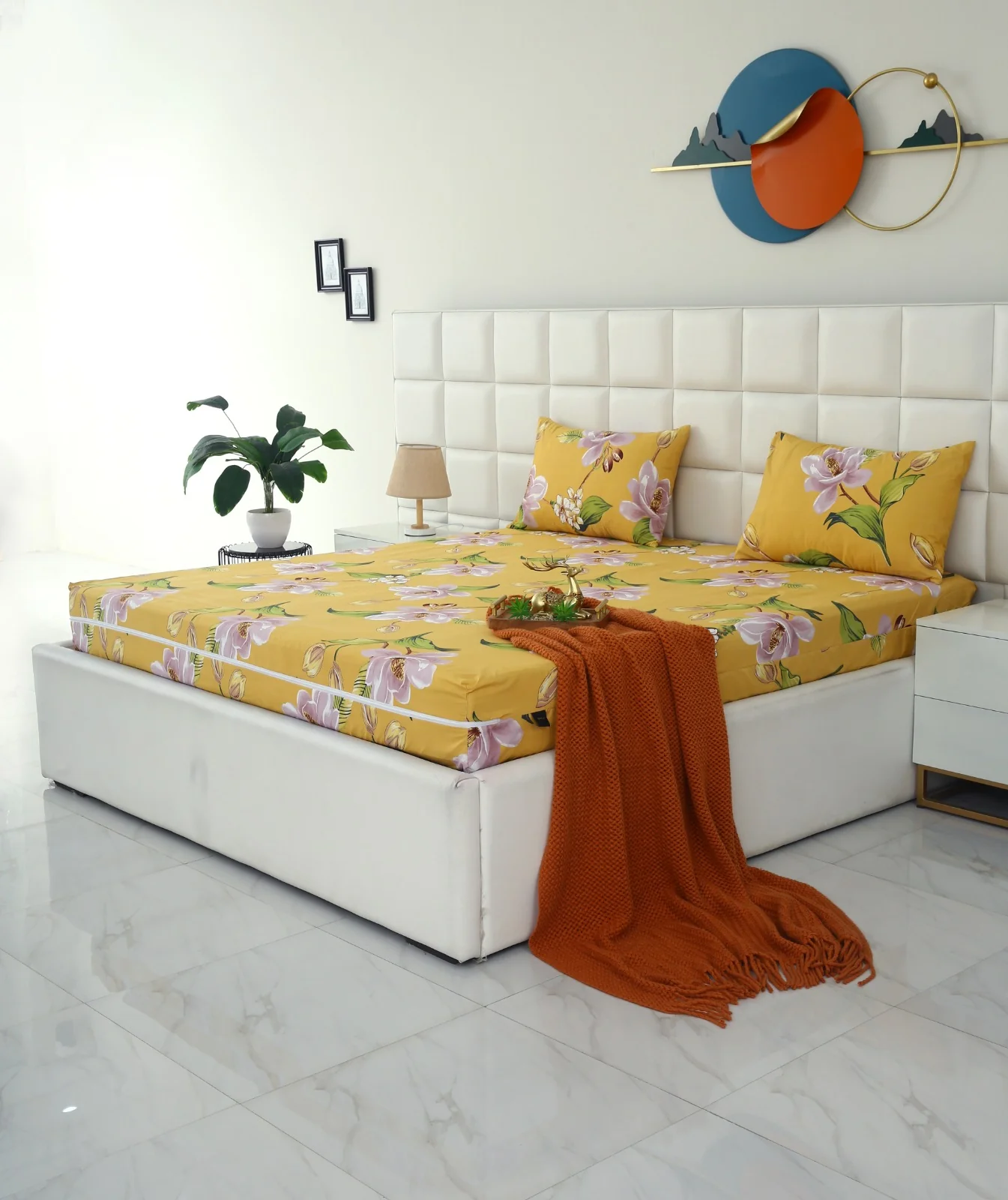 Zipper Mattress Cover Printed-Hibiscus - Image 5
