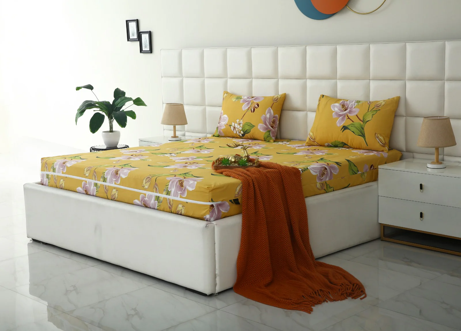 Zipper Mattress Cover Printed-Hibiscus - Image 7
