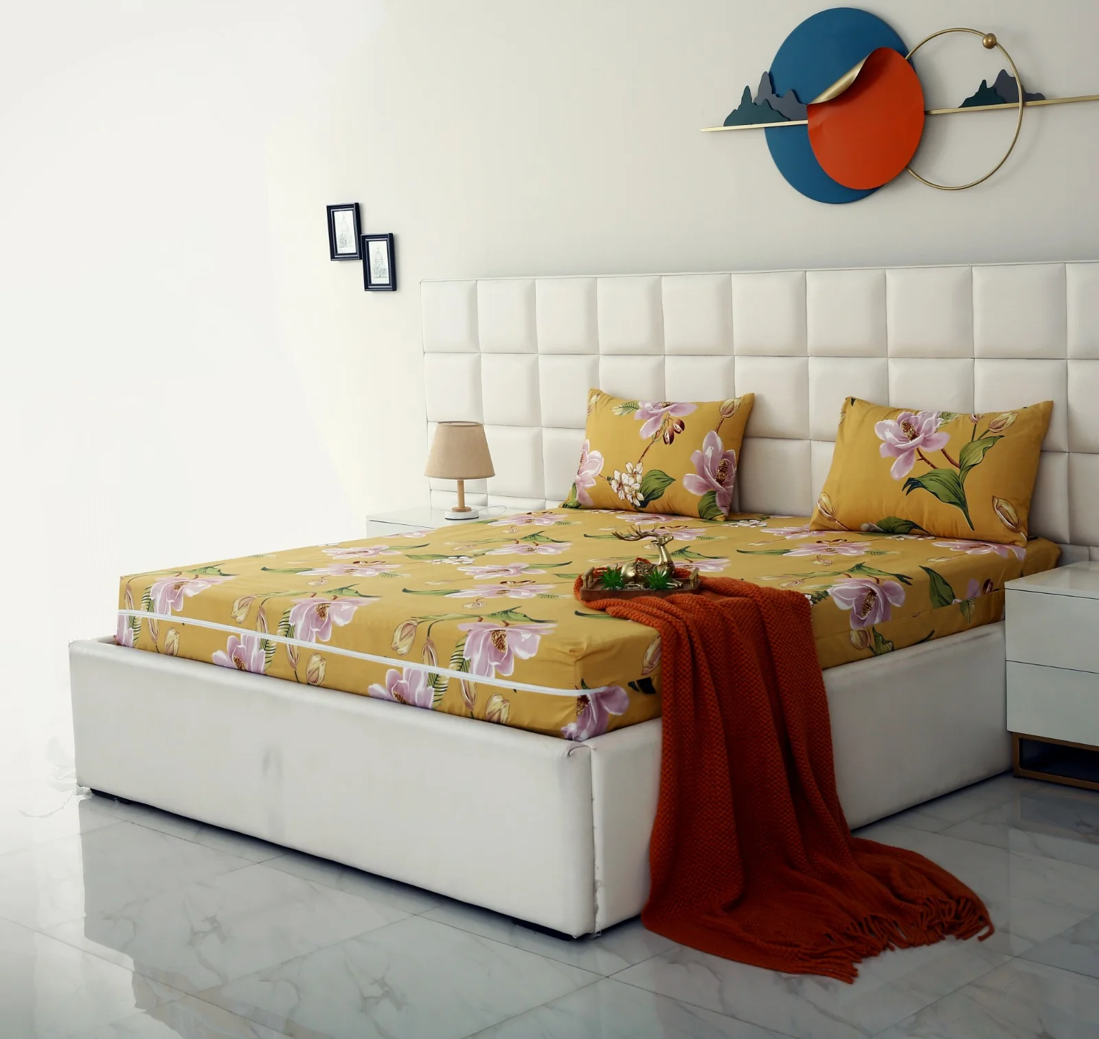 Zipper Mattress Cover Printed-Hibiscus - Image 8
