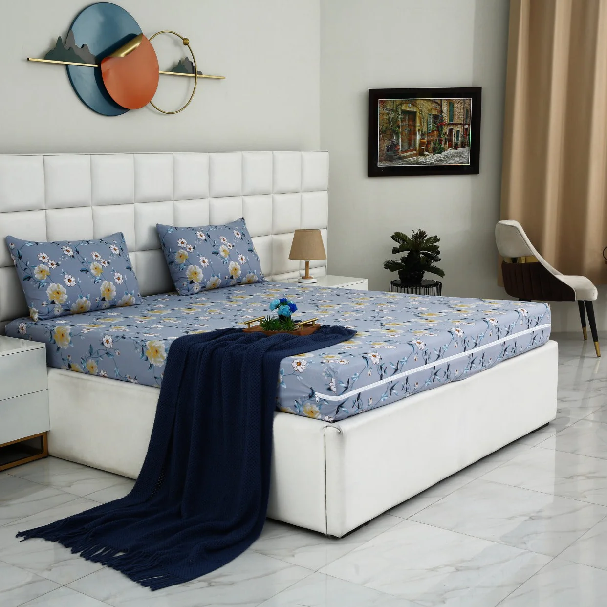 Zipper Mattress Cover Printed-Iceberg Flower