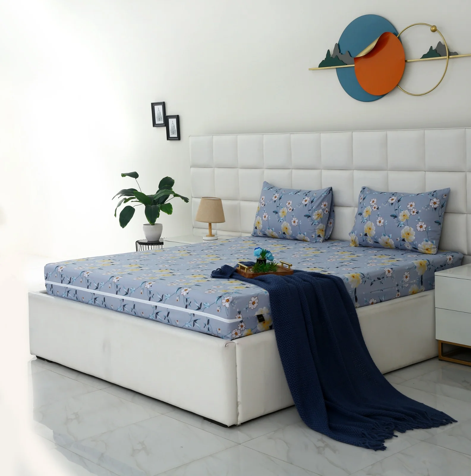Zipper Mattress Cover Printed-Iceberg Flower - Image 10