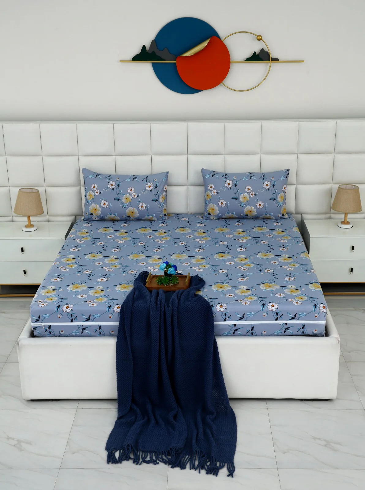 Zipper Mattress Cover Printed-Iceberg Flower - Image 2