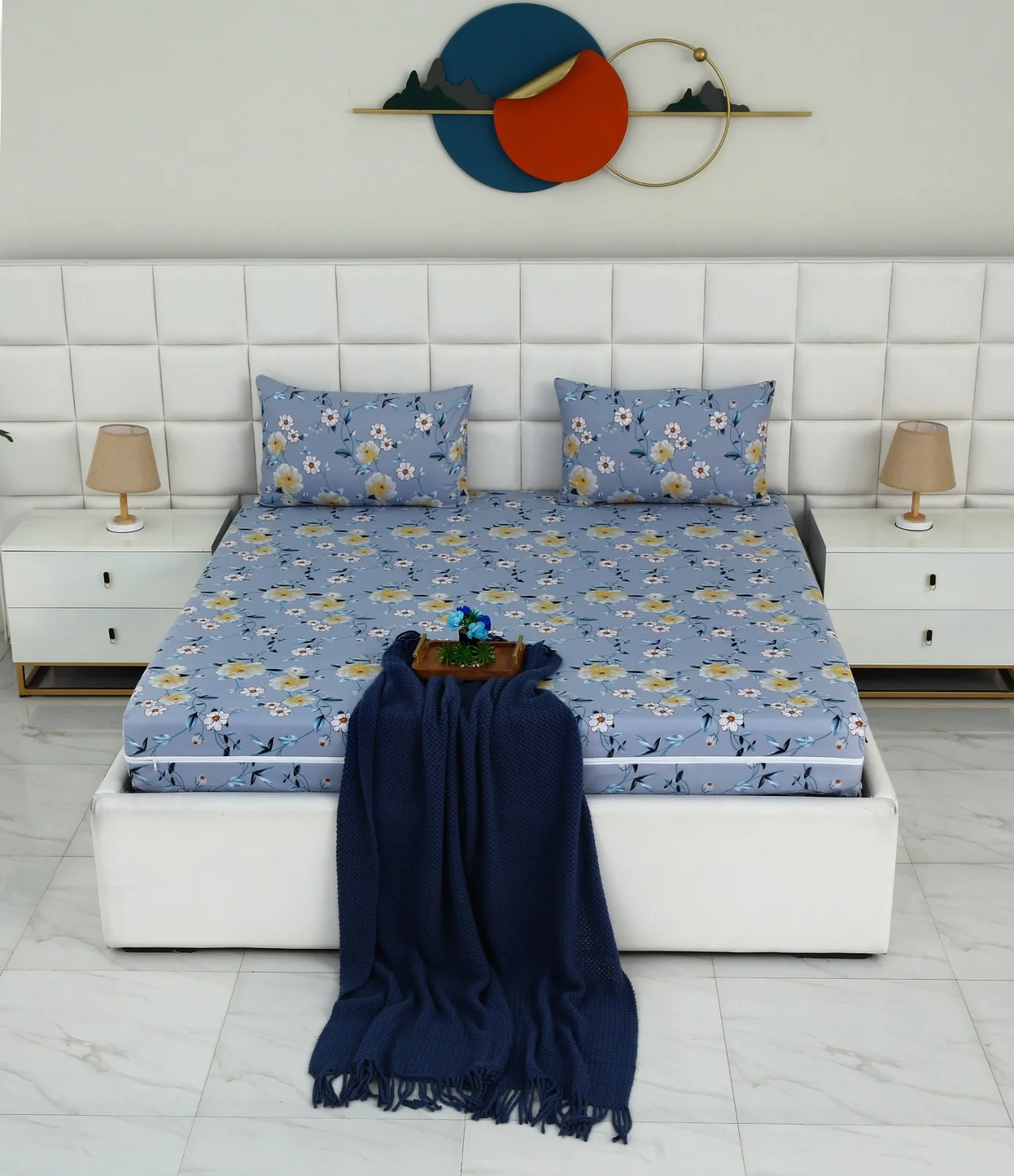 Zipper Mattress Cover Printed-Iceberg Flower - Image 3