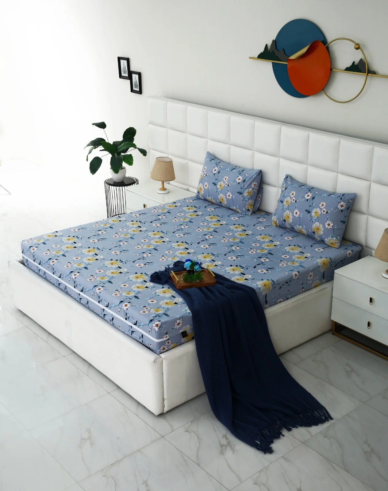 Zipper Mattress Cover Printed-Iceberg Flower - Image 9