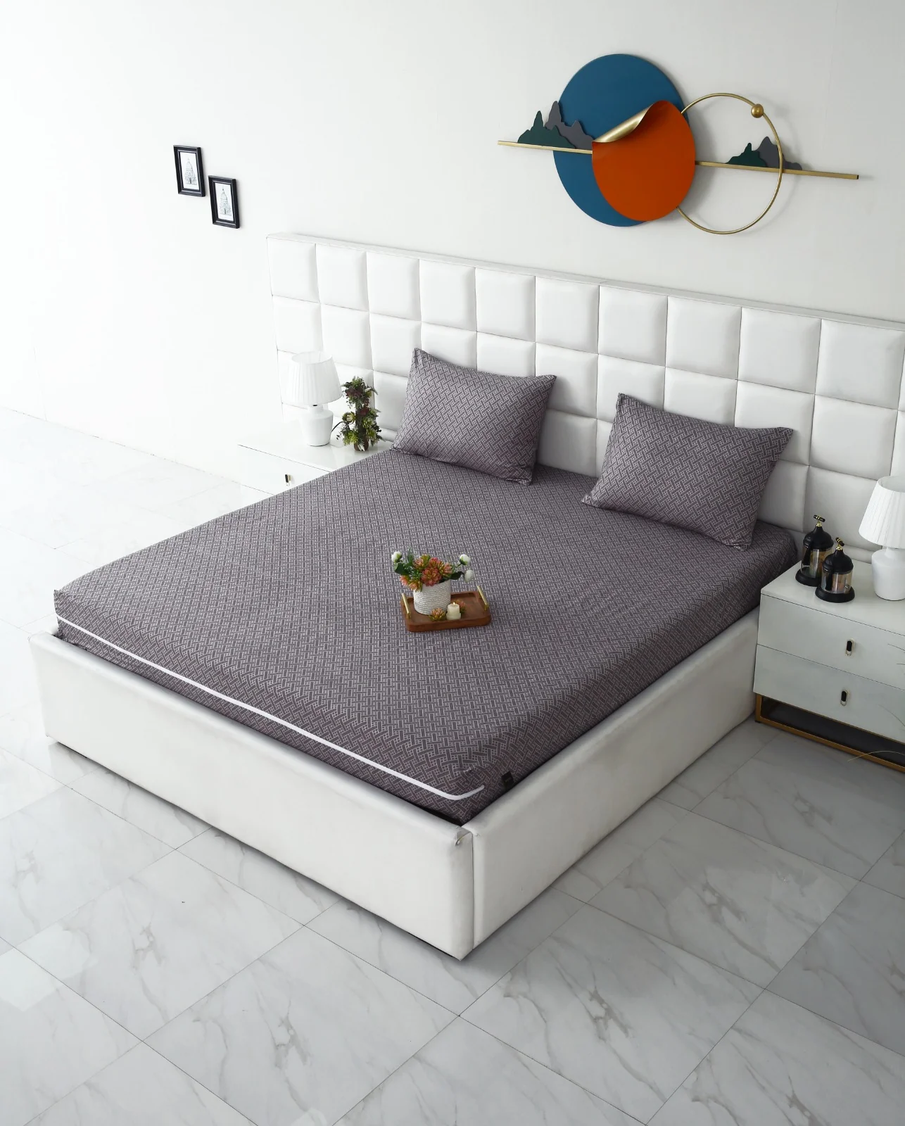 Zipper Mattress Cover Printed-Light Plaid - Image 10