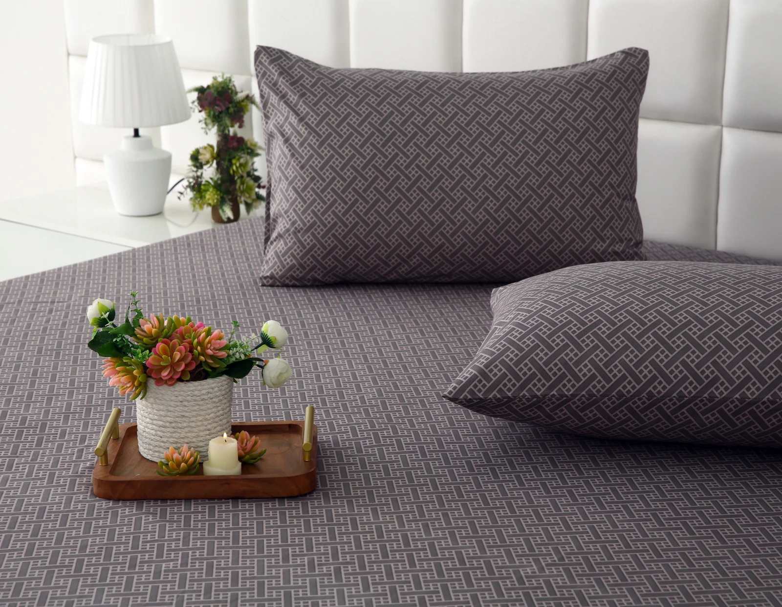 Zipper Mattress Cover Printed-Light Plaid - Image 11
