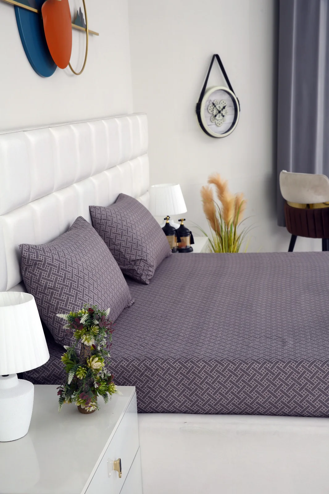 Zipper Mattress Cover Printed-Light Plaid - Image 4