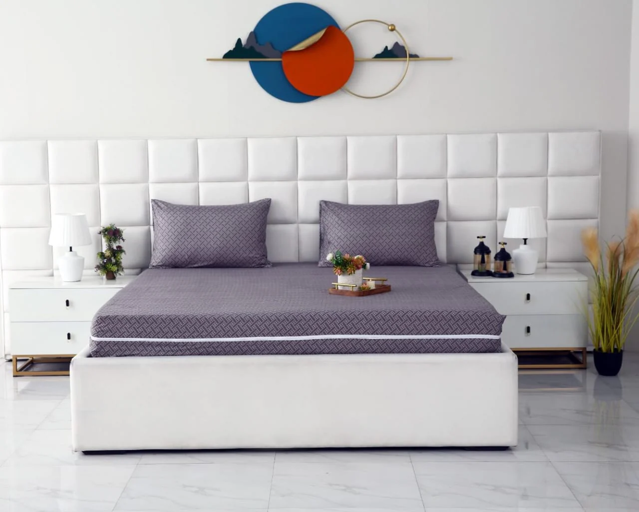 Zipper Mattress Cover Printed-Light Plaid - Image 8