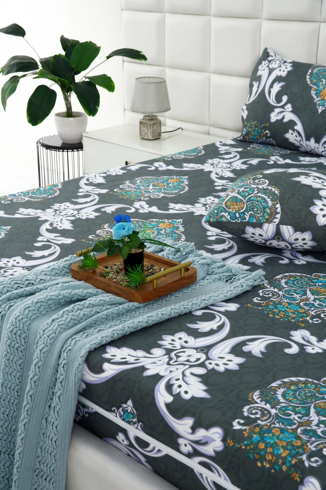 Zipper Mattress Cover Printed-Medallion Gold - Image 10